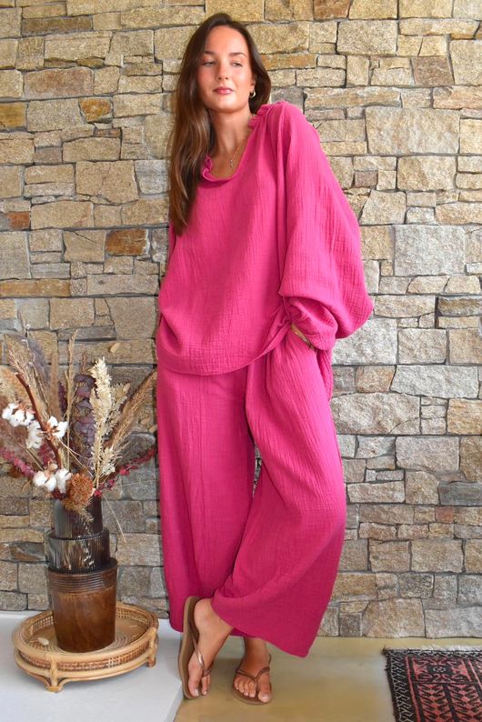 Santos Cushion Cotton Quirky Pant Raspberry?